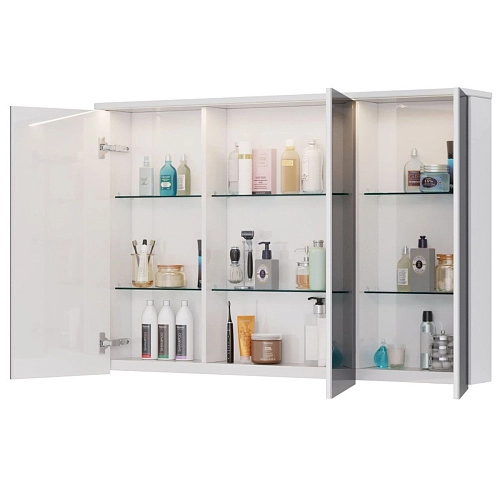 Зеркальный шкаф Lemark ZENON 120х80 с козырьком-подсветкой, с розеткой, белый LM120ZS-Z Зеркальный шкаф Lemark ZENON 120х80 с козырьком-подсветкой, с розеткой, белый LM120ZS-Z