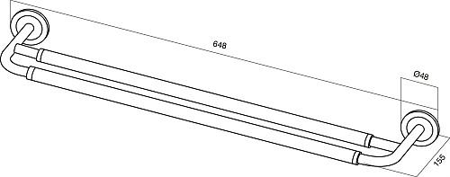 Полотенцедержатель AM.PM A40336400 65 см двойной Полотенцедержатель AM.PM A40336400 65 см двойной