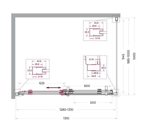 Душевой уголок BelBagno MARINO-2-AH-1-130/100-C-GM 130x100 см, профиль оружейная сталь, стекло прозрачное Душевой уголок BelBagno MARINO-2-AH-1-130/100-C-GM 130x100 см, профиль оружейная сталь, стекло прозрачное