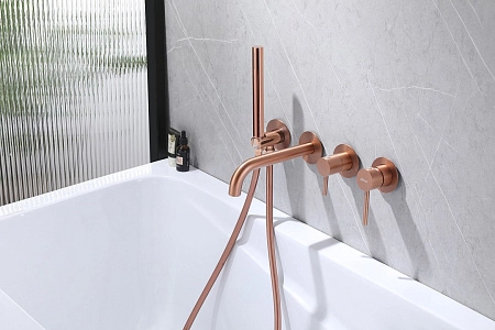 Смеситель для ванны ABBER Wasser Kreis AF8130MRG скрытого монтажа, розовое золото матовое