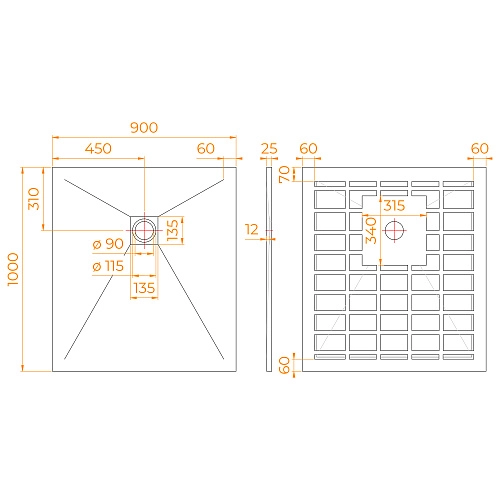 Душевой поддон RGW STONE TRAY-G 900x1000 прямоугольный 14152910-02-11 Душевой поддон RGW STONE TRAY-G 900x1000 прямоугольный 14152910-02-11