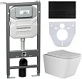 Комплект унитаза Ceramica Nova Сет 4 в 1 инсталляция с кнопкой и шумоизоляцией CN3007_1002B_1000