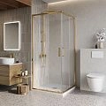 Душевой уголок BelBagno LUCE-A-2-100-C-ORO 100x100 см, профиль золото, стекло прозрачное Душевой уголок BelBagno LUCE-A-2-100-C-ORO 100x100 см, профиль золото, стекло прозрачное