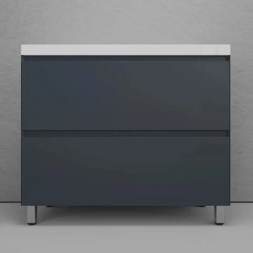 Тумба под раковину Style Line Манхэттен 100 см ЛС-00002369 напольная, графит Тумба под раковину Style Line Манхэттен 100 см ЛС-00002369 напольная, графит