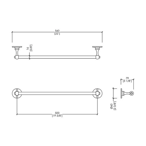 Полотенцедержатель Devon&Devon CAVENDISH WM08, 53,1 см, светлое золото Полотенцедержатель Devon&Devon CAVENDISH WM08, 53,1 см, светлое золото