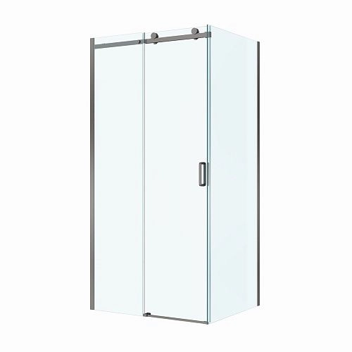 Душевой уголок BelBagno SOFT_CLOSE-2-AH-1-100/80-C-GM 100x80 см, профиль оружейная сталь, стекло прозрачное Душевой уголок BelBagno SOFT_CLOSE-2-AH-1-100/80-C-GM 100x80 см, профиль оружейная сталь, стекло прозрачное