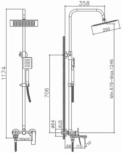 Душевая система Haiba HB24533-3 Душевая система Haiba HB24533-3