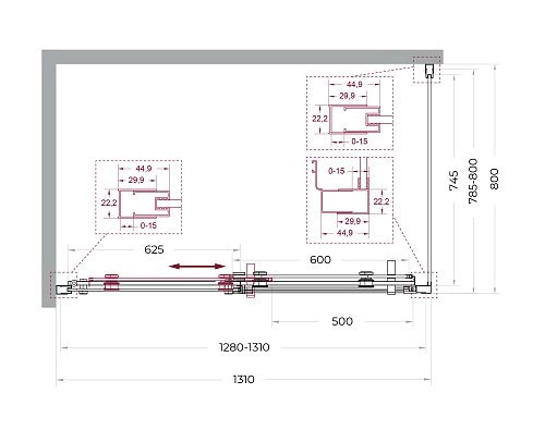 Душевой уголок BelBagno MARINO-2-AH-1-130/80-C-GM 130x80 см, профиль оружейная сталь, стекло прозрачное Душевой уголок BelBagno MARINO-2-AH-1-130/80-C-GM 130x80 см, профиль оружейная сталь, стекло прозрачное
