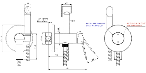 Гигиенический душ Remer Slash SL65WNO, черный матовый Гигиенический душ Remer Slash SL65WNO, черный матовый