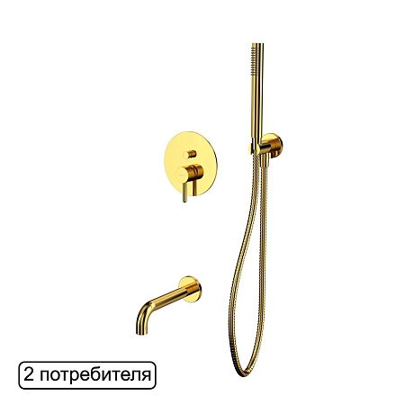 Смеситель для ванны WHITECROSS Y YSET06GL (золото) скрытого монтажа