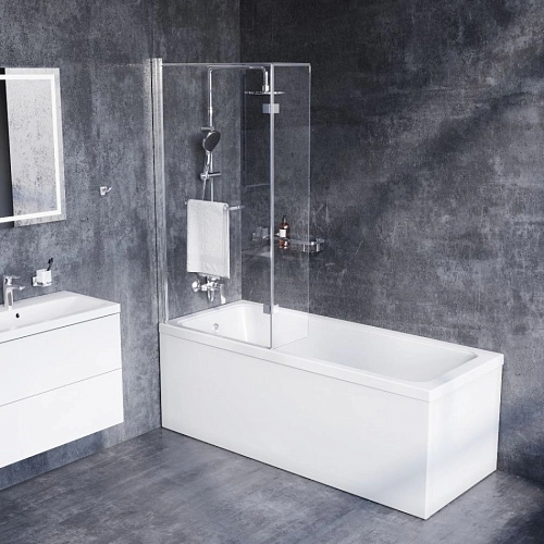 Шторка на ванну Damixa Skyline DX35WBS-D7W1-150MT 150х80 профиль алюминий, стекло прозрачное Шторка на ванну Damixa Skyline DX35WBS-D7W1-150MT 150х80 профиль алюминий, стекло прозрачное