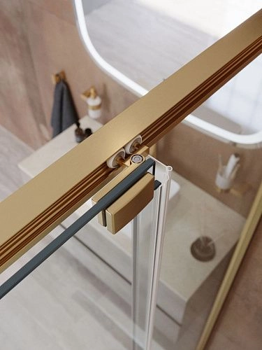 Душевая дверь CEZARES LUX-B-FS-11-120-C-BORO 120 см, профиль брашированное золото, стекло прозрачное Душевая дверь CEZARES LUX-B-FS-11-120-C-BORO 120 см, профиль брашированное золото, стекло прозрачное