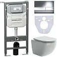 Комплект унитаза Ceramica Nova Сет 4 в 1 инсталляция с кнопкой и шумоизоляцией CN3009_1002CH_1000
