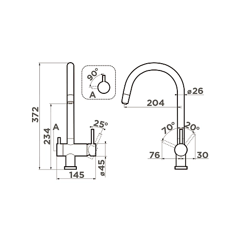 Смеситель для кухни Omoikiri Yamada-AB 4994264 Смеситель для кухни Omoikiri Yamada-AB 4994264