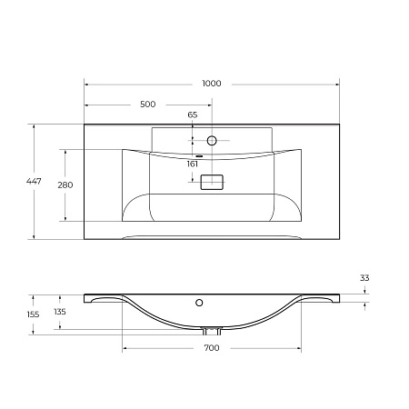 Раковина BelBagno BB1000/445-LV-MR-PR 1000x450 Раковина BelBagno BB1000/445-LV-MR-PR 1000x450