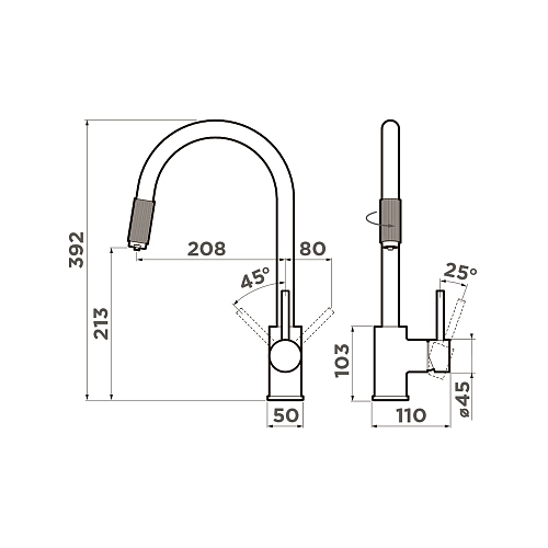 Смеситель для кухни Omoikiri Tamura-BN 4994334 Смеситель для кухни Omoikiri Tamura-BN 4994334