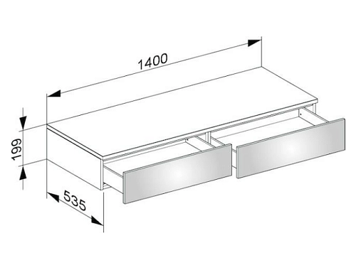 Тумба под раковину Keuco Edition 400 31764YY0000, 1400х199х535 мм Тумба под раковину Keuco Edition 400 31764YY0000, 1400х199х535 мм
