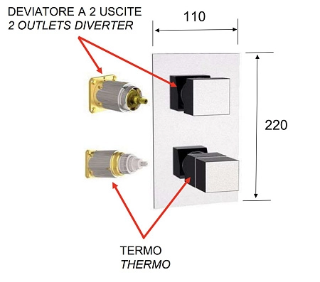 Смеситель для душа Remer Q-Elegance QT92KBVO термостатический, состаренная латунь