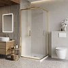 Душевой уголок BelBagno LUCE-A-2-90-P-ORO 90x90 см, профиль золото, стекло рифленая Душевой уголок BelBagno LUCE-A-2-90-P-ORO 90x90 см, профиль золото, стекло рифленая
