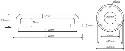 Поручень Bemeta HELP program 301101104 Поручень Bemeta HELP program 301101104
