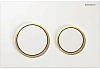 Клавиша смыва Geberit 115.085.KK.1 Omega 20 пластик, белый/золото