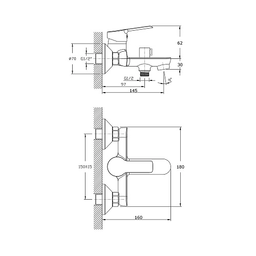 Смеситель для ванны RUSH Victoria (VI7135-44) Смеситель для ванны RUSH Victoria (VI7135-44)