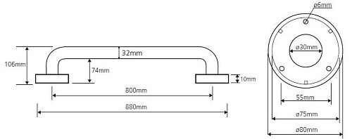 Поручень Bemeta HELP program 301100802 Поручень Bemeta HELP program 301100802