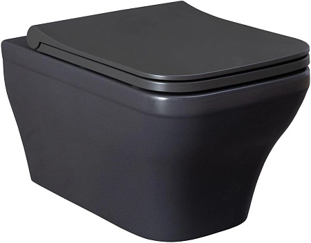 Унитаз подвесной Allen Brau Infinity 4.21011.AN с крышкой, антрацит