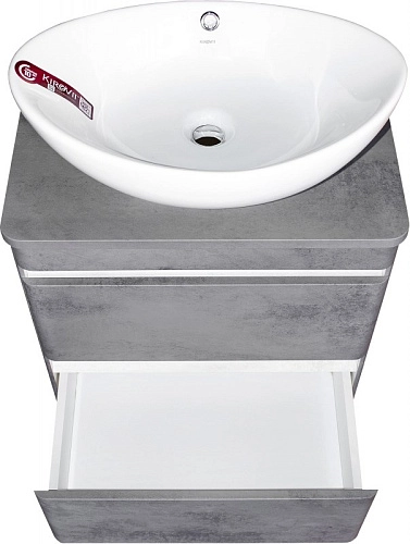 Тумба под раковину Style Line Атлантика 70, Люкс бетон темный, (2 ящ.), со столешницей МДФ, PLUS СС-00002282 Тумба под раковину Style Line Атлантика 70, Люкс бетон темный, (2 ящ.), со столешницей МДФ, PLUS СС-00002282