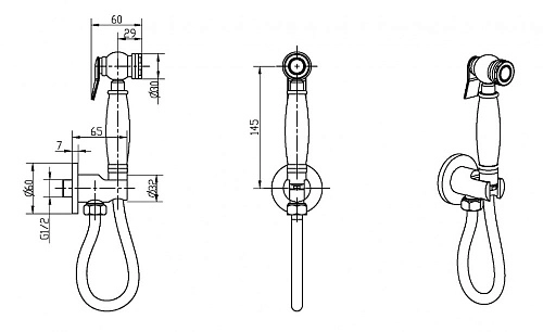 Гигиеническая лейка Boheme BRILLANTE 406-2 Гигиеническая лейка Boheme BRILLANTE 406-2