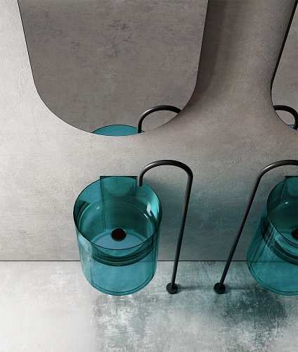 Раковина ABBER Kristall AT2704Aquamarin подвесная, прозрачная, бирюзовая Раковина ABBER Kristall AT2704Aquamarin подвесная, прозрачная, бирюзовая