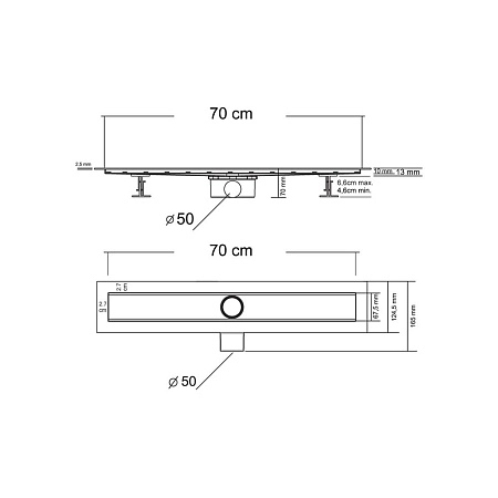 Душевой лоток Vincea Say OPTIMA -S 603.70.S.U, 70 см, под плитку SAY.603.70.S.U Душевой лоток Vincea Say OPTIMA -S 603.70.S.U, 70 см, под плитку SAY.603.70.S.U