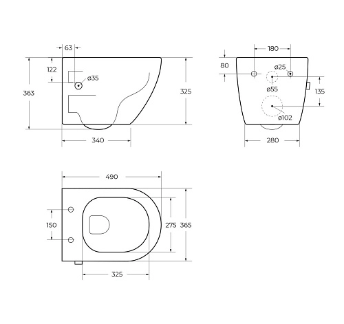 Унитаз подвесной BelBagno UNO BB3105CHR-BS/SC с сиденьем, функцией биде и смесителем Унитаз подвесной BelBagno UNO BB3105CHR-BS/SC с сиденьем, функцией биде и смесителем