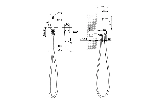 Гигиенический душ Aquatek Оберон AQ1220BG золото шлифованное, встраиваемый Гигиенический душ Aquatek Оберон AQ1220BG золото шлифованное, встраиваемый