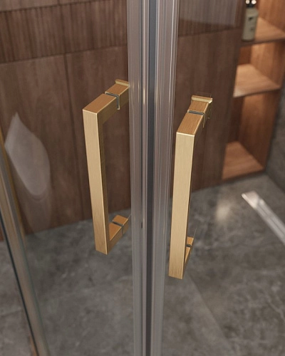 Душевой уголок CEZARES MOLVENO-RH-2-120/100-C-BORO-IV цвет профиля брашированное золото стекло прозрачное 1200x1000 мм Душевой уголок CEZARES MOLVENO-RH-2-120/100-C-BORO-IV цвет профиля брашированное золото стекло прозрачное 1200x1000 мм