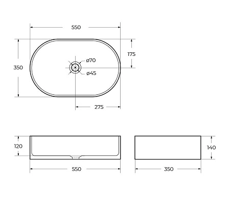 Раковина BelBagno BB1048 550x350 белый Раковина BelBagno BB1048 550x350 белый
