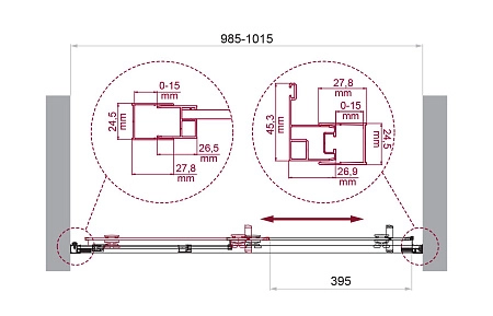 Душевая дверь BelBagno LUCE-BF-1-100-C-Cr