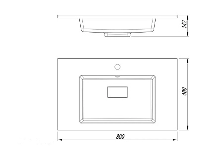 Раковина Style Line LINE 800x480 СС-00002461 кварц, серый шелк Раковина Style Line LINE 800x480 СС-00002461 кварц, серый шелк