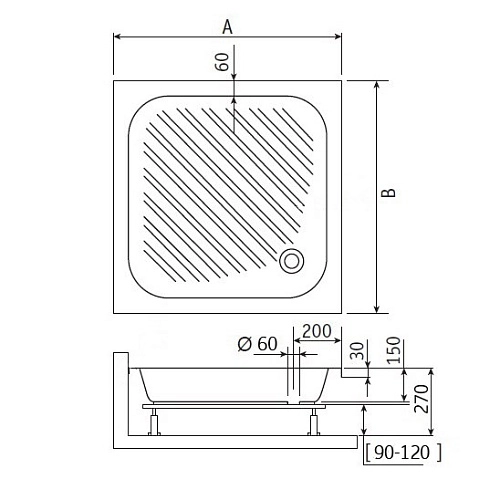 Душевой поддон RGW B/CL-S 16180288-51 Душевой поддон RGW B/CL-S 16180288-51