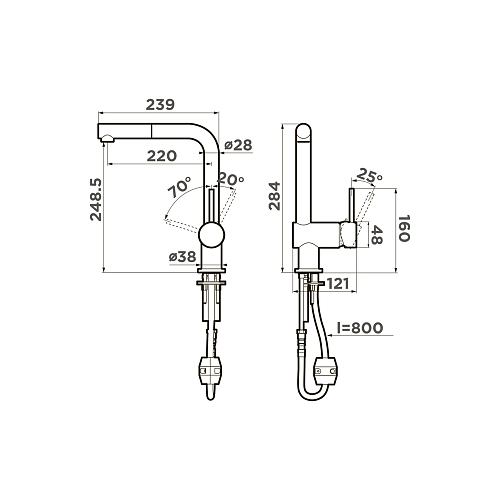 Смеситель для кухни Omoikiri Tanigawa-S-С 4994120 Смеситель для кухни Omoikiri Tanigawa-S-С 4994120