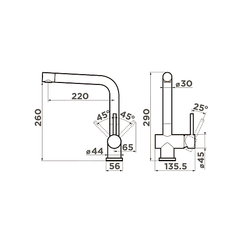 Смеситель для кухни Omoikiri Koriyama 4991005 Смеситель для кухни Omoikiri Koriyama 4991005