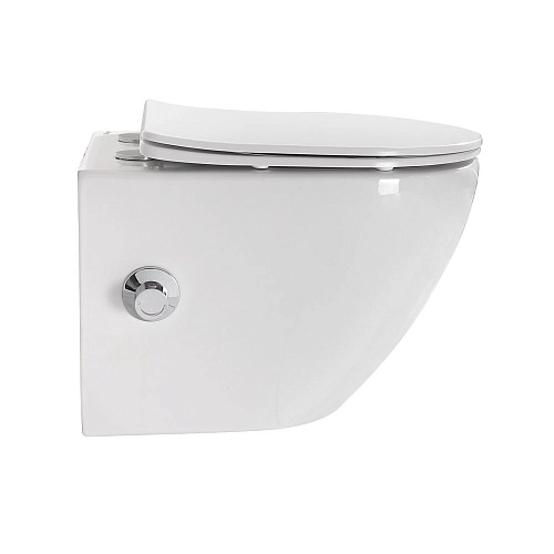 Унитаз подвесной BelBagno UNO BB3105CHR-BS/SC с сиденьем, функцией биде и смесителем Унитаз подвесной BelBagno UNO BB3105CHR-BS/SC с сиденьем, функцией биде и смесителем