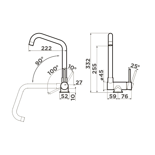 Смеситель для кухни Omoikiri Mori-C 4994320 Смеситель для кухни Omoikiri Mori-C 4994320
