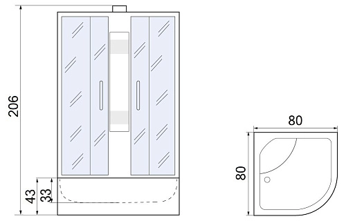 Душевая кабина River NARA Б/К 80/43 МТ 10000000837 Душевая кабина River NARA Б/К 80/43 МТ 10000000837