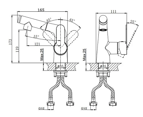 Смеситель для раковины RUSH Tenerife (TE2835-12) Смеситель для раковины RUSH Tenerife (TE2835-12)