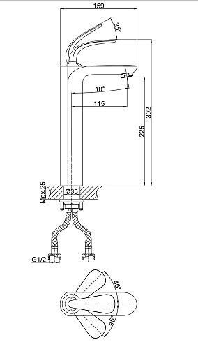 Смеситель для раковины D&K Venice Gondola DA1022041, хром Смеситель для раковины D&K Venice Gondola DA1022041, хром
