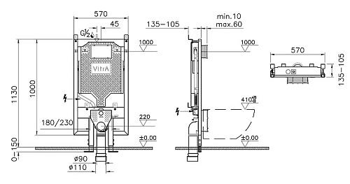 Инсталляция для унитаза Vitra VPro 765-5800-01 Инсталляция для унитаза Vitra VPro 765-5800-01