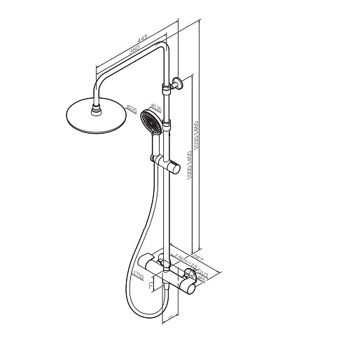Душевая система AM.PM X-Joy F0785A444 с термостатом, верхний душ 220мм, розовое золото Душевая система AM.PM X-Joy F0785A444 с термостатом, верхний душ 220мм, розовое золото