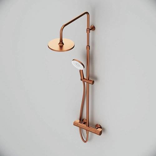 Душевая система AM.PM X-Joy F0785A444 с термостатом, верхний душ 220мм, розовое золото Душевая система AM.PM X-Joy F0785A444 с термостатом, верхний душ 220мм, розовое золото