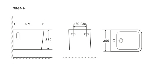Биде подвесное GROSSMAN GR-B4414 белое 575x360x330 Биде подвесное GROSSMAN GR-B4414 белое 575x360x330